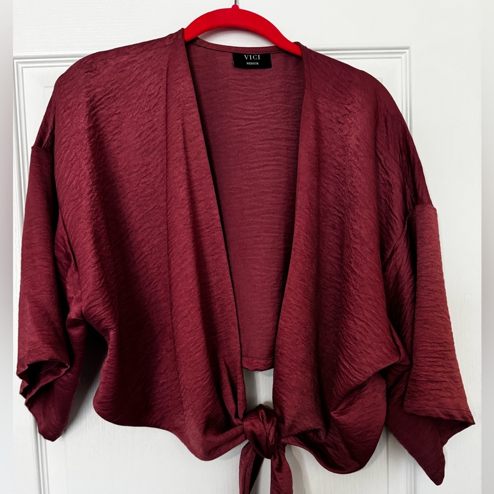 Vici Mauve Tie-Front Top.  Size M.  Never worn.